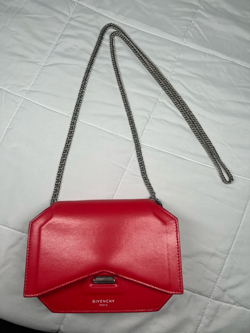 Givenchy Red Leather Chain Shoulder Crossbody